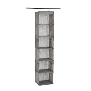 China Sustainable 6 Tier Organizer Clothing Storage Bags Boxes With Sturdy Hook Hanging for sale