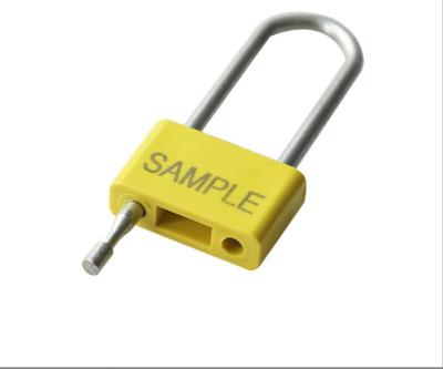 China Plastic Clothing Logo Bar Code + Plastic Stainless Steel Padlock Seal for sale