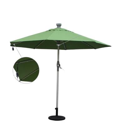 China 9FT Modern Garden Umbrella UV Resistant Patio Umbrella With Lights Aluminum Patio Umbrella for sale