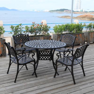 China Mid Century Modern Aluminum Patio Table And Chairs 4 Seat Swing Garden Metal Table And Chairs for sale