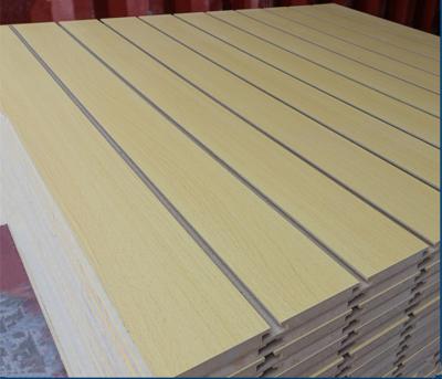 China Moisture Proof Slot Wall MDF Board / Slotted MDF Wall Board Display Board for sale