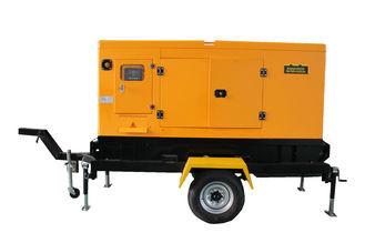 China Soundproof Trailer CUMMINS Diesel Generator 250KVA / 200KW Orange Color Canopy Type for sale