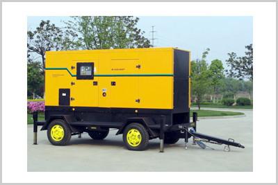 China 3 Phase 4 Wires Trailer Mounted Diesel Generator , Soundproof Diesel Generator Set for sale