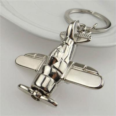 China Metal Crafts Metallic Bulk Cheap Custom With Epoxy Fight Plane Metal Key Chain for sale