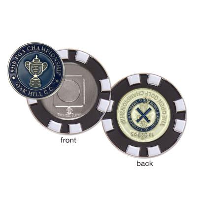 China The Zinc Alloy Or Clay Compound With Inner Metal Custom Design The New Die Casting Golf Poker Chip Metal Soft Enamel Ball Marker for sale