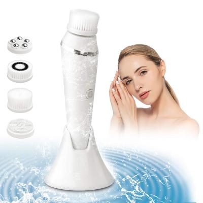 China DEEP CLEANSING Deep Cleansing Facial Cleansing Rotate USB Rechargeable Soft Exfoliation Electric Spa Brush 4 in 1 Brush for sale