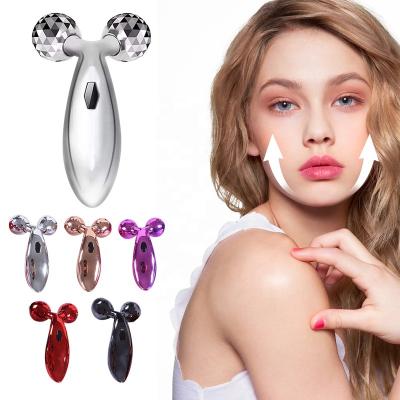 China Wrinkle Remover Korean Y-shaped 360 Degrees Rotate Design 3D Roller Lifting Roller Facial Massager for sale