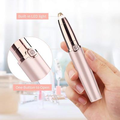 China ABS body+alloy trimmer head 22 electric private label skin care gold eyebrow trimmer hair removal for eyebrow for sale