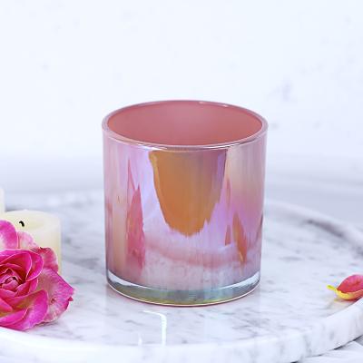 China Home Decorative Luxury Rose Candle Gift Decoration Glass Jar Candle Holder For Making Candle for sale