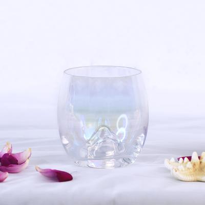 China Home Decoration Custom Design Clear Glass Votive Holder Iridescent Glass Tealight Holder For Sale for sale