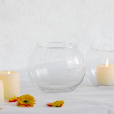 China Home Decoration Custom Glass Jar Bubble Round Logo Glass Candle Holder For Wedding Party for sale