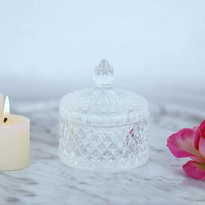 China Home Decoration Crystal Candle Holders With Lid Geometric Modern Custom Made Wholesale for sale