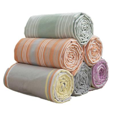 China Factory Wholesale Cheap Thick Stripe Bed Sheets Come In 10 Colors Cotton Sheet Set Bedding for sale