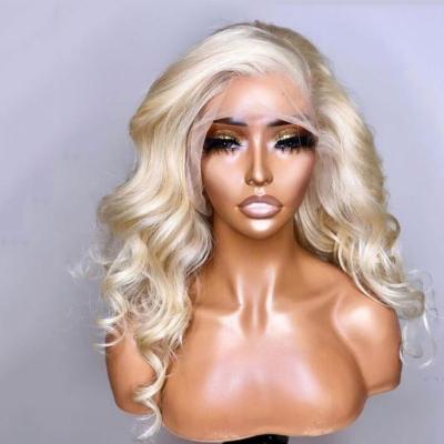 China Baby Hair Around And Pre Plucked Brazilian Hair Blonde Lace Front Wigs 613 Swiss Blonde Transparent Lace Front Wigs Body Wave Lace Front Wigs 613 for sale