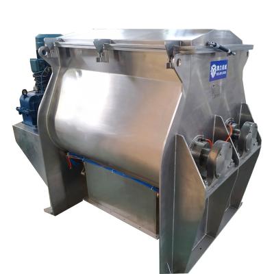 China 500L Double Shaft Paddle Mixer Industrial Poultry Feed / Herb Powder Double Ribbon Mixer for sale