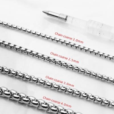 China GGCH High Grade Vintage Square Bead Chain Men's Titanium Steel Necklace Jewelry Manufacturers Wholesale for sale