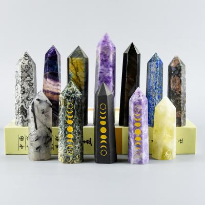 China Hot Selling Crystal Tower Crystal Wand Point Crystal Healing Stone Natural Quartz Obelisk from Europe for sale