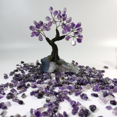 China Europe Crystal Amethyst Tumbled Stones And Polished Natural Wholesale Bulk Gravel Crushed Stone for sale