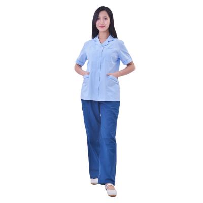 China Hospital Europe UK Market Best Saling Tunics Female Clinical ScrubsTop Mandarin Uniform Collar And Pants for sale