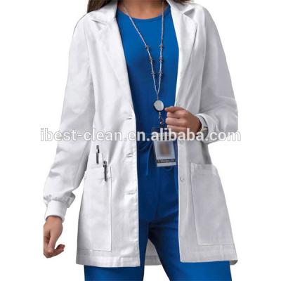 China Factory Wholesale Unisex Anti-Shrink Doctor Nursing Long White Lab Coat for sale