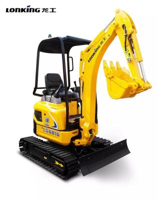 China Construction Material Stores 1600 KG LONKING CDM6016 Mini Digger Excavator For Sale With CE/EPA for sale