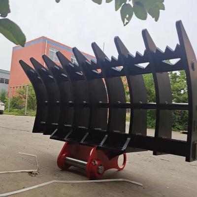 China Farms Excavator Attachments Excavator Rake Customize Rake Bucket For Excavator for sale