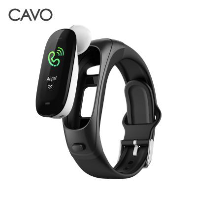 China Waterproof Wifi Quality 2 in 1 Heart Rate Monitor Sports Talk Band with BT Earphone Fitness Talkband Wristband Smart Watch for sale