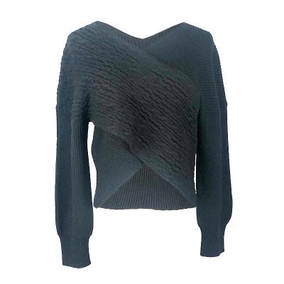 China Anti-wrinkle women casual heavy sweater thick winter knit wear for women long sleeve crewneck sweater custom for sale