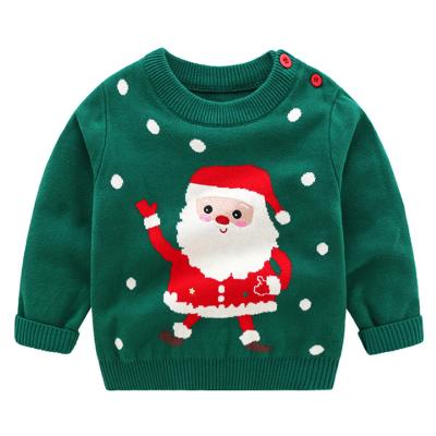 China high quality Anti-wrinkle jacquard kids sweaters 12GG kids knit pullover with button for sale