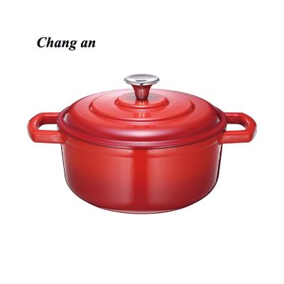 China Durable Enameled Cast Iron Dutch Oven With Double Loop Handle 3.5QT Casserole for sale