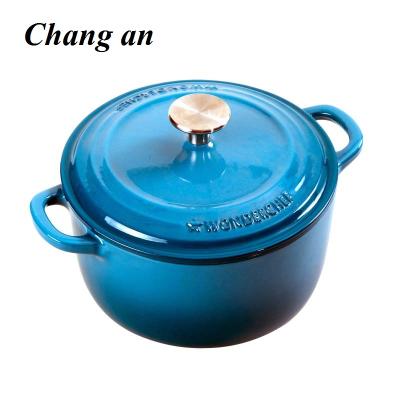 China Durable Enameled Cast Iron Dutch Oven With Double Loop Handle 4.3qt Casserole for sale