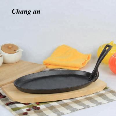 China Sustainable cast iron sizzling pan for sale