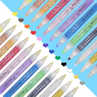 China DIY OEM Non-Erasable/Cable Highly Opaque Acrylic Marker Colored Paint Markers for All Surface for sale