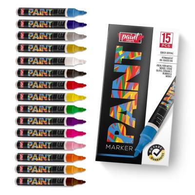 China Writing Ceramic Fabric Smooth Acrylic Markers 18 Colors Acrylic Paint Pens Sets For Kids Diy Drawing for sale