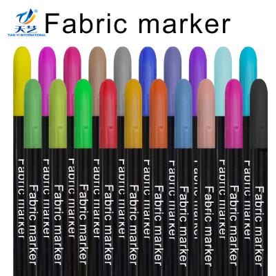 China Fabric Marker Pen Fabric Marker 24 Colors Textile Marker, No Racking Pen Permanent Fabric and Washable T-shirt Marker for sale