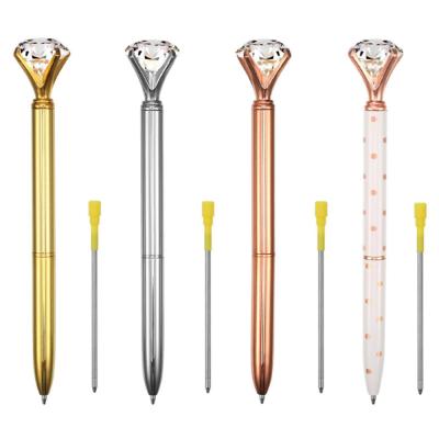 China Office & School Promotion Pen Ballpoint Pen With Logo Metal Pen With Diamond Top Advertising Ballpoint Pen for sale