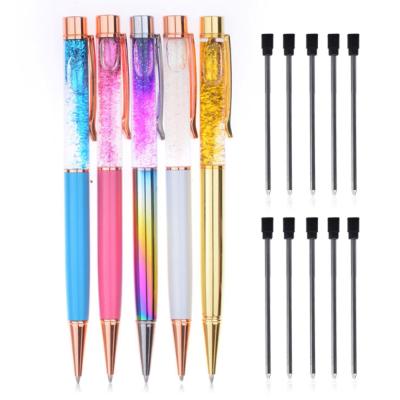 China Office & Liquid Glitter Pen Black Ink Idea Sand Pen Rose Gold Metal Pen Refills School For For Office Supplies for sale