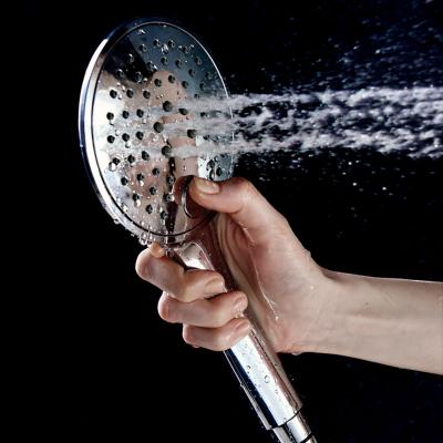 China Needle Free High Pressure Chrome Face Handheld Shower Head 3 Setting Rain Shower With Massage Spray for sale