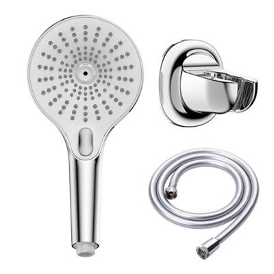 China Needle Free 5 Inch Chrome Hand Shower Set With Hose Holder Shower Wall Kit Bathroom Shower Sets for sale