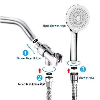 China No Needles AW7 Hand Shower Head With Adjustable Chrome Shower Holder And SS Hose Wall Hanging Shower Arm Bracket for sale