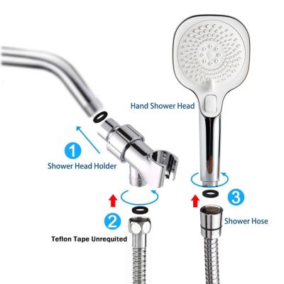 China Non-needle AS7 Hand Shower Head With Adjustable Chrome Shower Holder And SS Hose Shower Arm Wall Mounted Bracket for sale