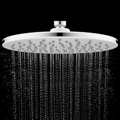 China No-Drill Chrome 0verhead White 9 Inch Round Single Function Rain Shower Bathroom Showerhead for sale