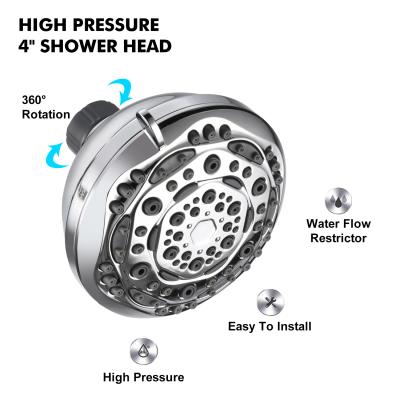 China With Diverter In Running CUPC 1.75 GPM 7-Setting Shower Head Angle Anti-Clog Adjustable Spiral Showerhead for sale