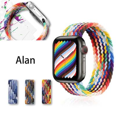 China Nylon + Tpu Shell Suitable for Apple Watch Nylon Woven Watchband Suitable for 1234567 Generation Se Elastic Single Buckle Strap for sale