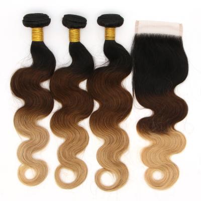 China Can be changed the design to any texture as you like cheap body wave color 1b/4/27 ombre brazilian hair 4x4 lace front closure for sale