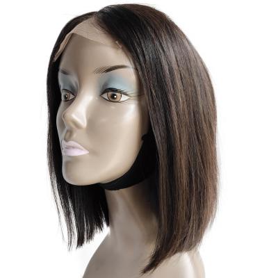 China Can be changed the design to any texture as you like Peruvian Natural Hair Wigs Short Bob Cut Straight Virgin Single Lace 4x4 Lace Frontal Bob Wig Peruvian Bob Wig for sale