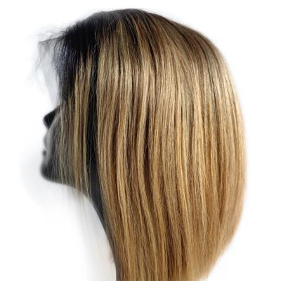 China Can be changed the design to any texture as you like 1b/27 Brazilian Cuticle Aligned Straight Human Hair Lead Wig Wholesale 13x4 for sale