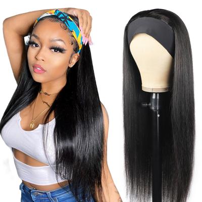 China Can be changed the design to any texture as you like Wholesale 100% Cuticle Aligned Braid 9a Afro Kinky Curly Straight Hair Headband Head Band Machine Made Wig For Women of color for sale