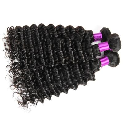 China Can be changed the design to any texture as you like Cheap Deep Curly Black Virgin Brazilian Virgin Hair 3 Bundles Hair Weft Extension Weave for sale