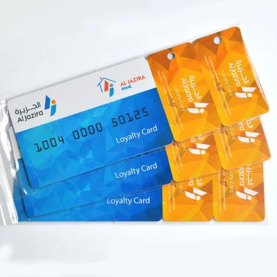 China Combo Card / Custom Waterproof / Waterproof Triple Printing PVC With Barcode &numbers&hole For Loyalty Card for sale